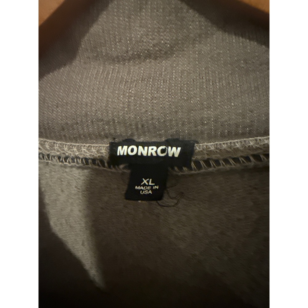 Monrow dress XL half zip sweatshirt green olive army cotton blend long‎ sleeve - Picture 3 of 9